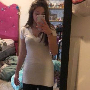 long white sweater tee